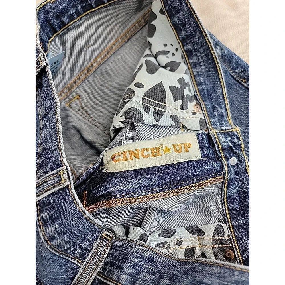 Cinch Jeans Mens 35x30 Blue Medium Wash Straight Leg Western Denim MB93034002